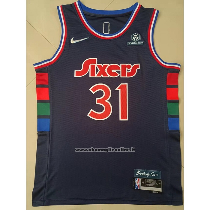 Maglia Philadelphia 76ers Ben Paul Millsap #31 Citta 2021-22 Blu